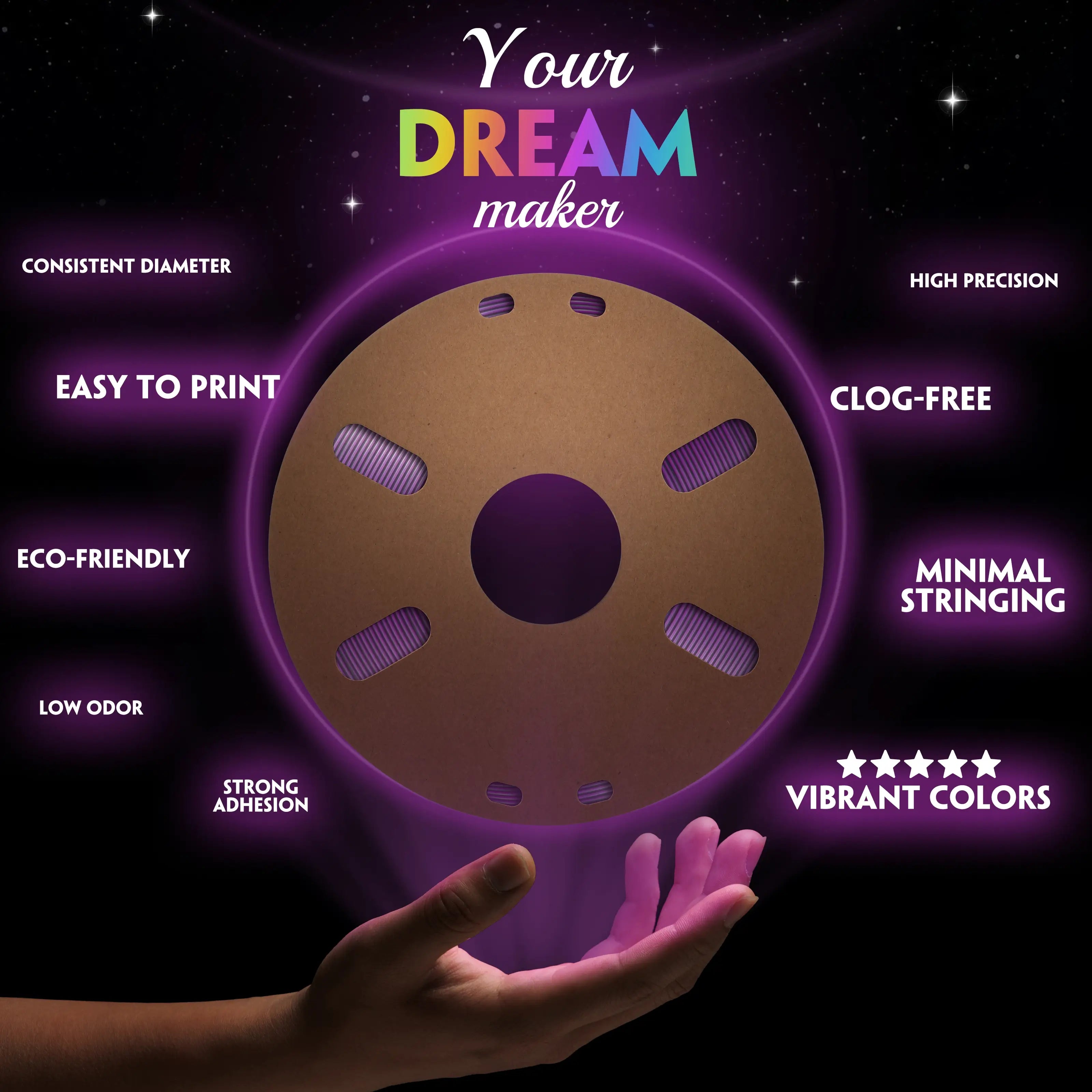 PLA Silk Triple Color 3D Printer Filament - 1.75mm