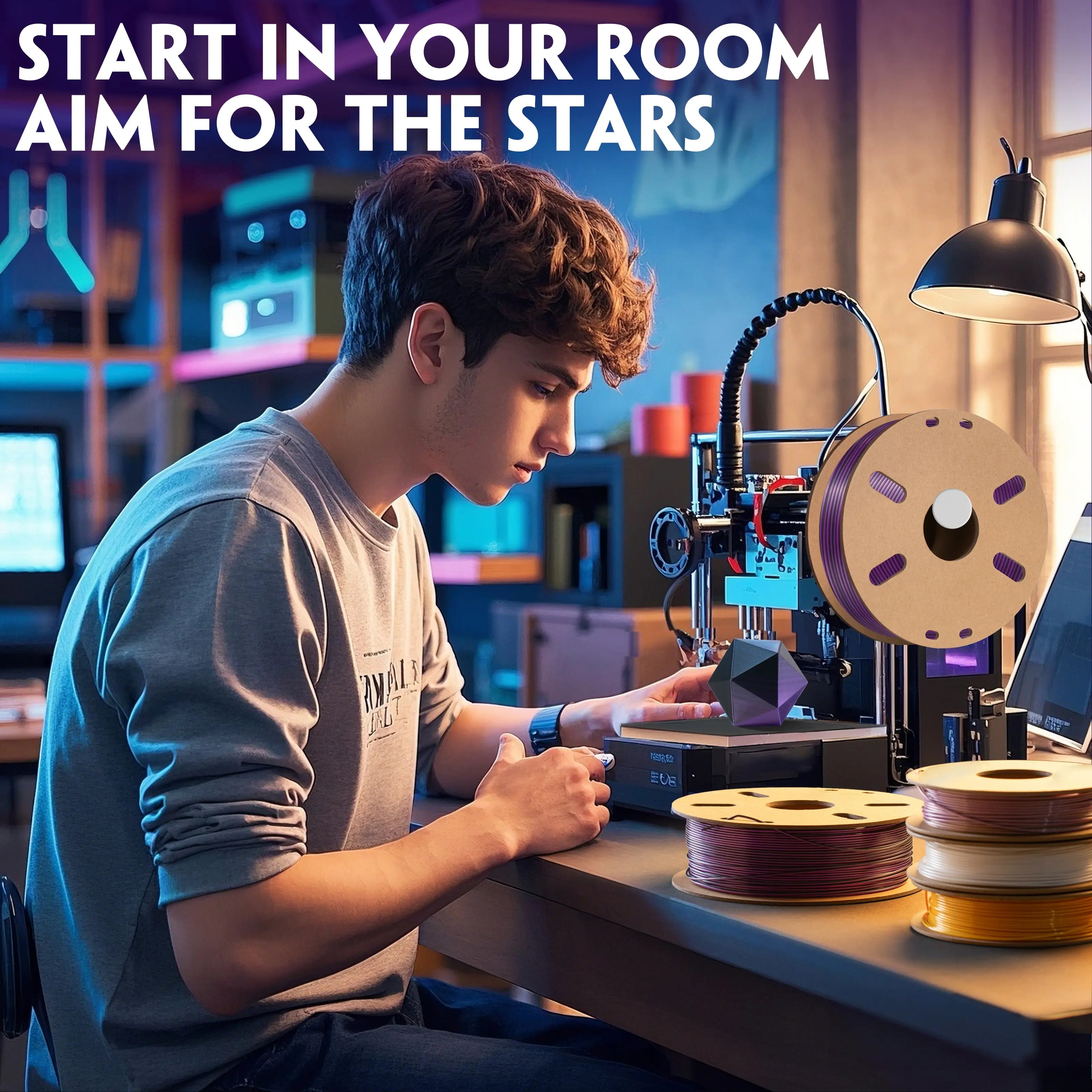 PLA Silk Dual Color 3D Printer Filament Variety Pack (4 x 200g), 1.75mm